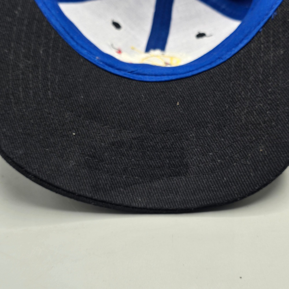 Vintage Chicago Bulls Championship Hat Blue Black Kick10 Pro Gear NBA Cap 90s - Picture 9 of 13